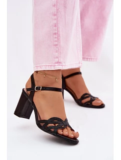 Dámské sandály na podpatku Černé Antonella