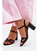 Dámské sandály na podpatku Černé Antonella