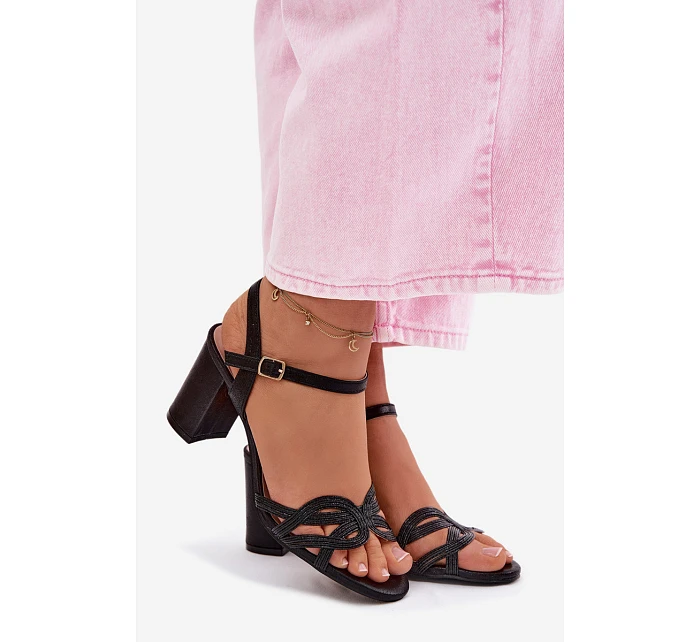 Dámské sandály na podpatku Černé Antonella Dámské sandály na podpatku Černé Antonella
