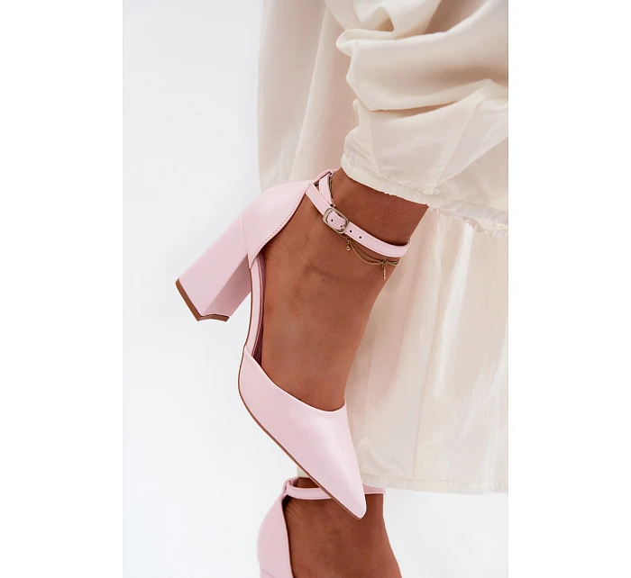 Lodičky na podpatku z umělé kůže Růžové Selvra Lodičky na podpatku z umělé kůže Růžové Selvra