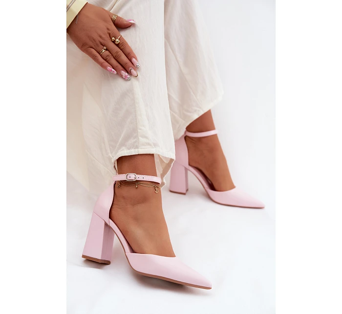 Lodičky na podpatku z umělé kůže Růžové Selvra Lodičky na podpatku z umělé kůže Růžové Selvra