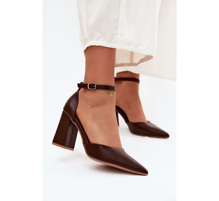 Lodičky na podpatku z imitace kůže Cihlové Selvra Lodičky na podpatku z imitace kůže Cihlové Selvra