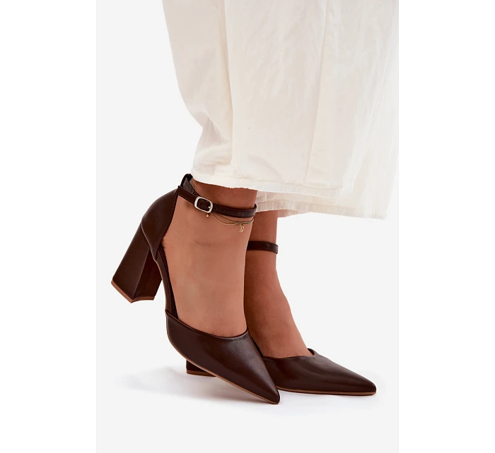 Lodičky na podpatku z imitace kůže Cihlové Selvra Lodičky na podpatku z imitace kůže Cihlové Selvra