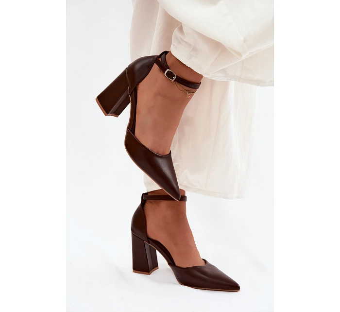 Lodičky na podpatku z imitace kůže Cihlové Selvra Lodičky na podpatku z imitace kůže Cihlové Selvra