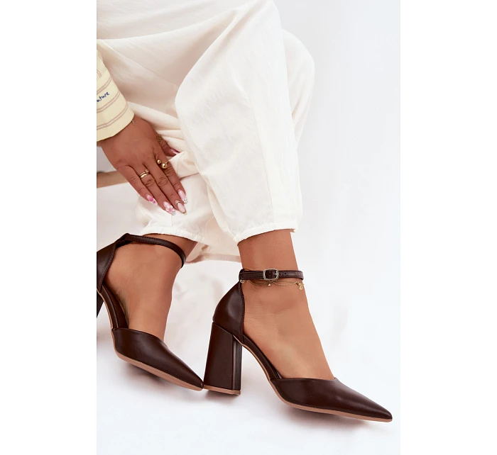 Lodičky na podpatku z imitace kůže Cihlové Selvra Lodičky na podpatku z imitace kůže Cihlové Selvra