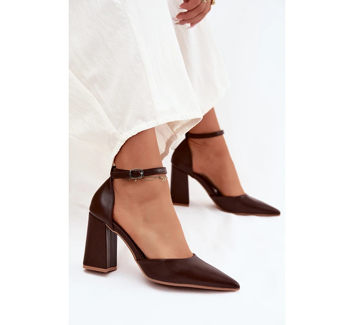 Lodičky na podpatku z imitace kůže Cihlové Selvra Lodičky na podpatku z imitace kůže Cihlové Selvra