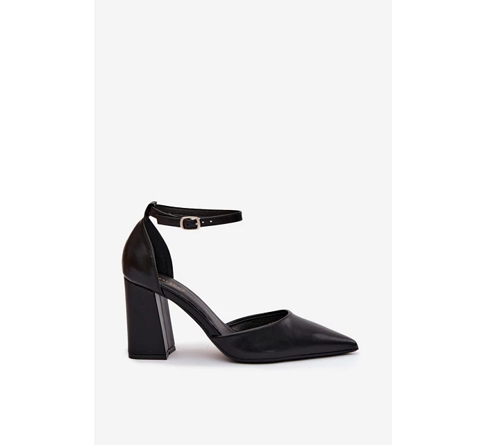 Lodičky na podpatku z imitace kůže Černé Selvra Lodičky na podpatku z imitace kůže Černé Selvra