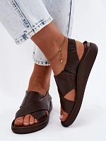 Zazoo 40392 Kožené dámské sandály čokoládové