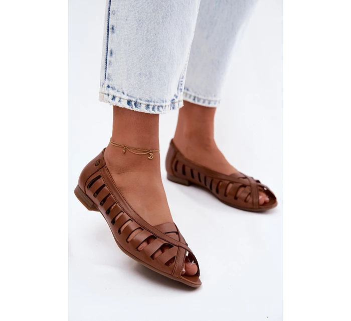 Kožené síťované baleríny Maciejka P7540-29 Hnědé Kožené síťované baleríny Maciejka P7540-29 Hnědé