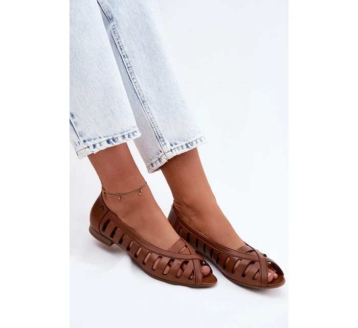 Kožené síťované baleríny Maciejka P7540-29 Hnědé Kožené síťované baleríny Maciejka P7540-29 Hnědé