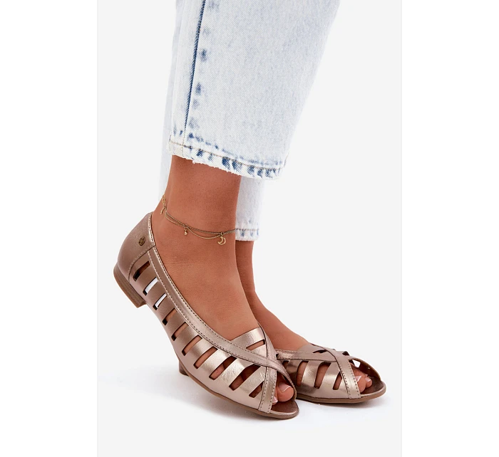 Kožené prolamované baleríny Maciejka P7540-25 Zlaté Kožené prolamované baleríny Maciejka P7540-25 Zlaté