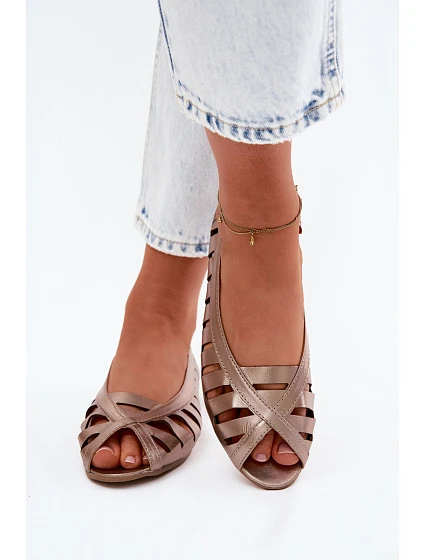 Kožené prolamované baleríny Maciejka P7540-25 Zlaté Kožené prolamované baleríny Maciejka P7540-25 Zlaté