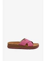 Kožené semišové dámské pantofle model 22120793 Růžové - Maciejka