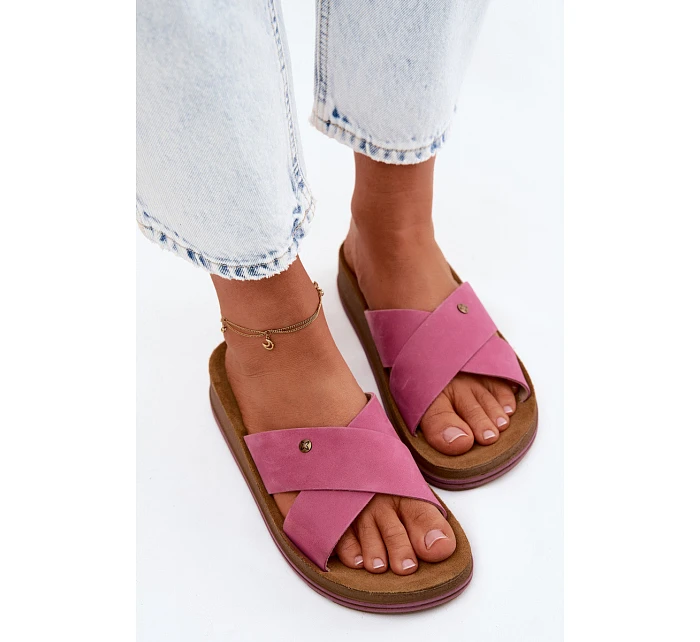 Kožené semišové dámské pantofle Maciejka P7504-15 Růžové Kožené semišové dámské pantofle Maciejka P7504-15 Růžové