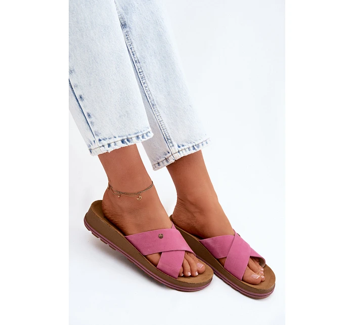 Kožené semišové dámské pantofle Maciejka P7504-15 Růžové Kožené semišové dámské pantofle Maciejka P7504-15 Růžové