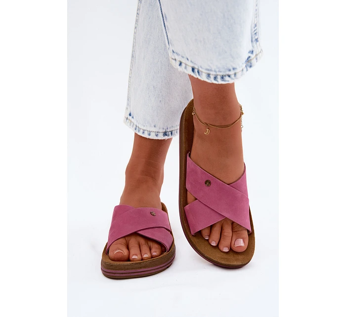 Kožené semišové dámské pantofle Maciejka P7504-15 Růžové Kožené semišové dámské pantofle Maciejka P7504-15 Růžové