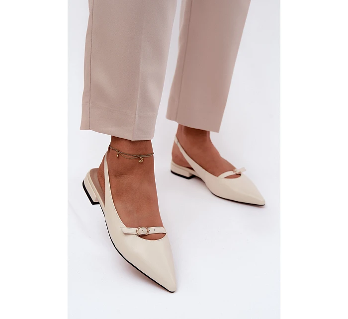 Kožené sandály na nízkém podpatku Maciejka K7449-22 Světle béžové Kožené sandály na nízkém podpatku Maciejka K7449-22 Světle béžové