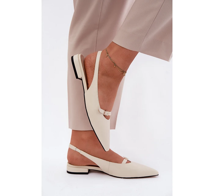 Kožené sandály na nízkém podpatku Maciejka K7449-22 Světle béžové Kožené sandály na nízkém podpatku Maciejka K7449-22 Světle béžové