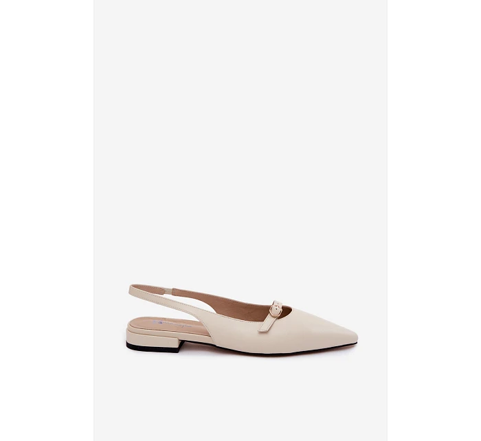 Kožené sandály na nízkém podpatku Maciejka K7449-22 Světle béžové Kožené sandály na nízkém podpatku Maciejka K7449-22 Světle béžové