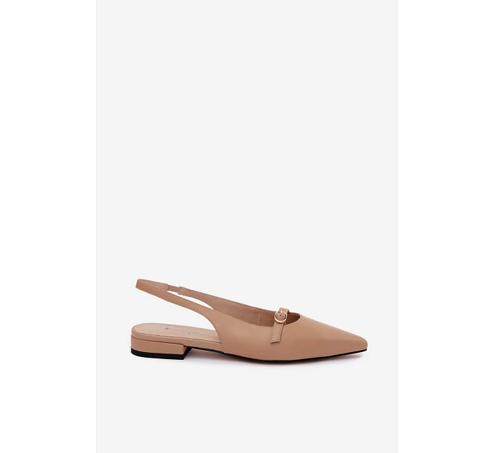 Kožené sandály na nízkém podpatku Maciejka K7449-04 tmavě béžové Kožené sandály na nízkém podpatku Maciejka K7449-04 tmavě béžové