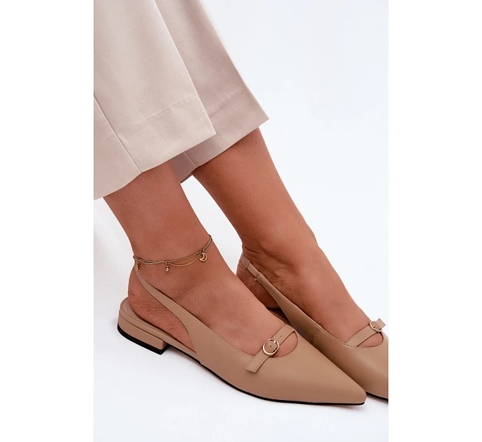 Kožené sandály na nízkém podpatku Maciejka K7449-04 tmavě béžové Kožené sandály na nízkém podpatku Maciejka K7449-04 tmavě béžové