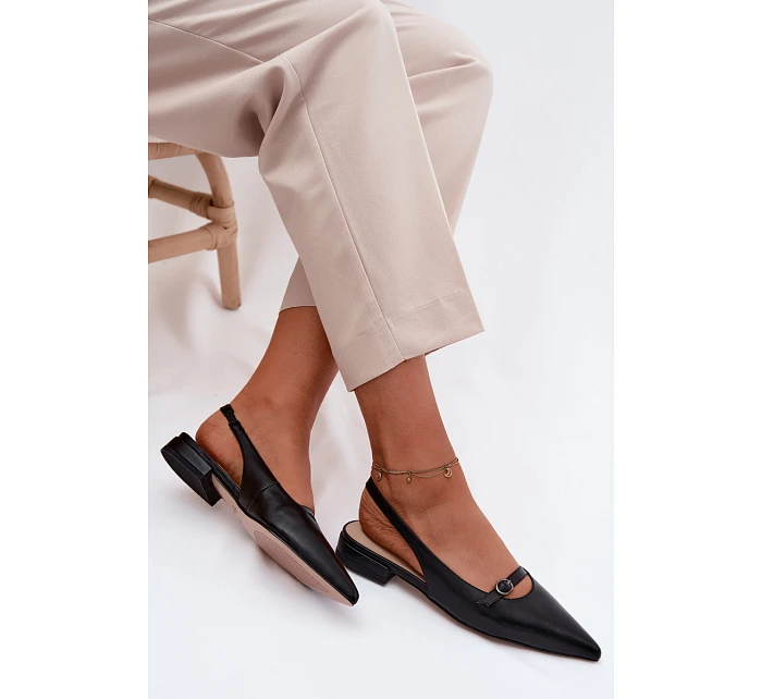 Kožené sandály na nízkém podpatku Maciejka K7449-01 Černé Kožené sandály na nízkém podpatku Maciejka K7449-01 Černé