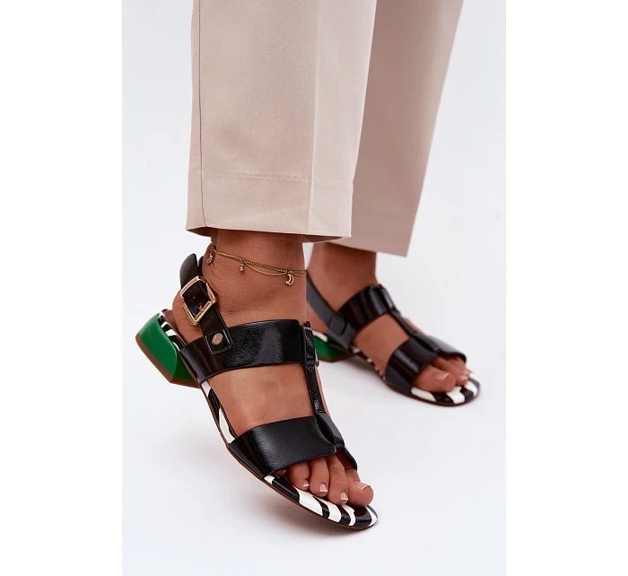 Dámské sandály z lakované kůže Maciejka K7455-01 Černé Dámské sandály z lakované kůže Maciejka K7455-01 Černé