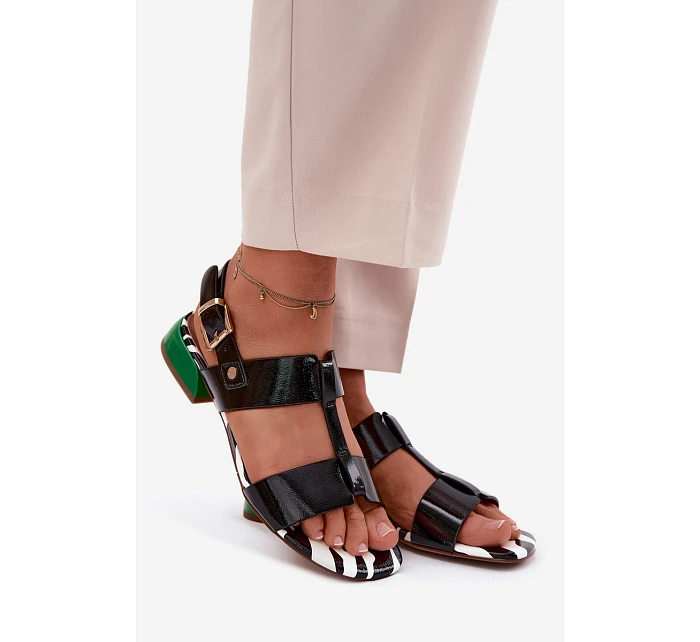 Dámské sandály z lakované kůže Maciejka K7455-01 Černé Dámské sandály z lakované kůže Maciejka K7455-01 Černé