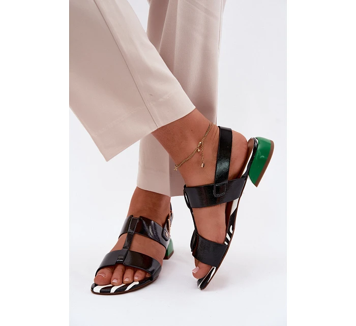 Dámské sandály z lakované kůže Maciejka K7455-01 Černé Dámské sandály z lakované kůže Maciejka K7455-01 Černé