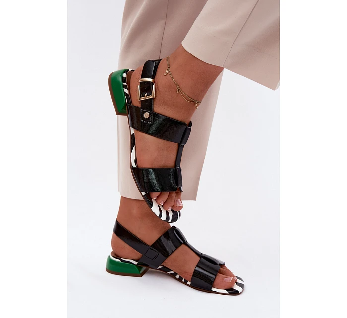 Dámské sandály z lakované kůže Maciejka K7455-01 Černé Dámské sandály z lakované kůže Maciejka K7455-01 Černé