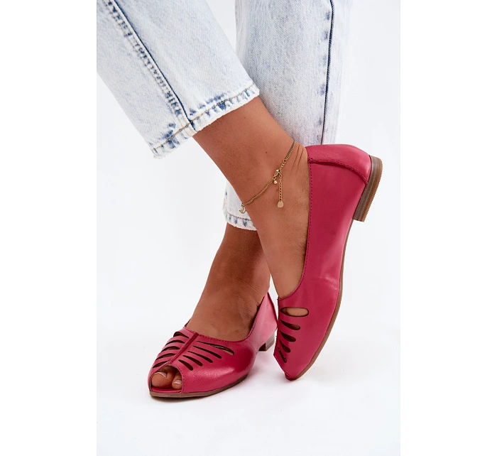 Otevřené baleríny z přírodní kůže Maciejka P7541-15 Fuksie Otevřené baleríny z přírodní kůže Maciejka P7541-15 Fuksie