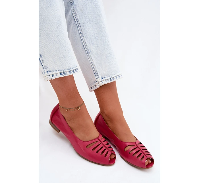 Otevřené baleríny z přírodní kůže Maciejka P7541-15 Fuksie Otevřené baleríny z přírodní kůže Maciejka P7541-15 Fuksie