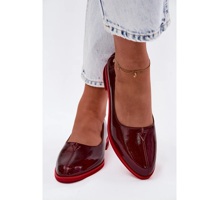 Kožené lakované baleríny Maciejka K7463-23 bordó Kožené lakované baleríny Maciejka K7463-23 bordó
