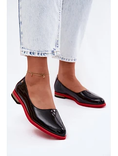 Kožené lakované baleríny Maciejka K7463-01 Černé