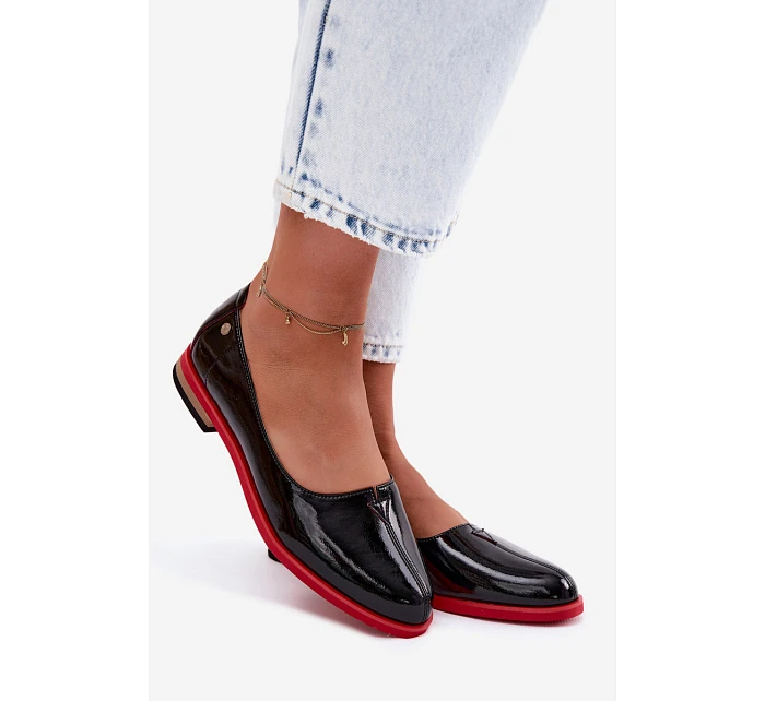 Kožené lakované baleríny Maciejka K7463-01 Černé Kožené lakované baleríny Maciejka K7463-01 Černé