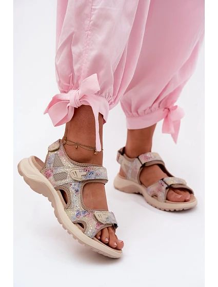 Kožené vzorované dámské sandály v sportovním stylu Morenia Kožené vzorované dámské sandály v sportovním stylu Morenia