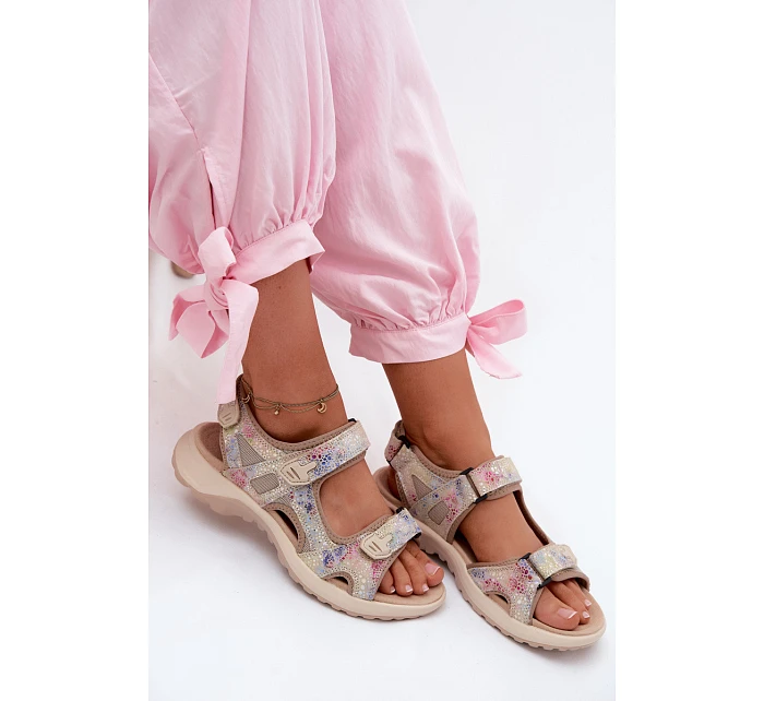 Kožené vzorované dámské sandály v sportovním stylu Morenia Kožené vzorované dámské sandály v sportovním stylu Morenia