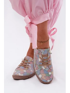 Vzorované vzorované dámské polobotky z přírodního semiše vícebarevné Belessa