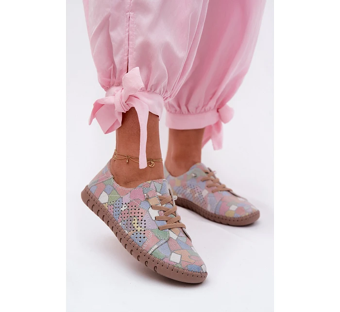 Vzorované vzorované dámské polobotky z přírodního semiše vícebarevné Belessa Vzorované vzorované dámské polobotky z přírodního semiše vícebarevné Belessa