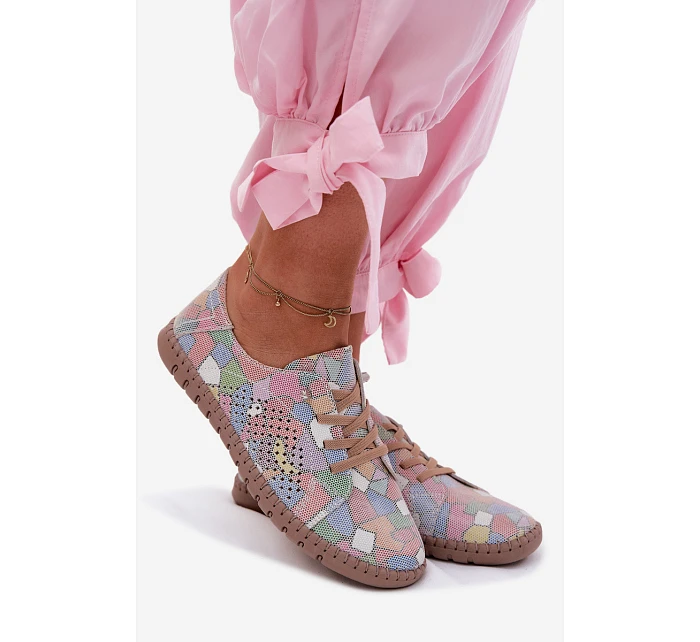 Vzorované vzorované dámské polobotky z přírodního semiše vícebarevné Belessa Vzorované vzorované dámské polobotky z přírodního semiše vícebarevné Belessa