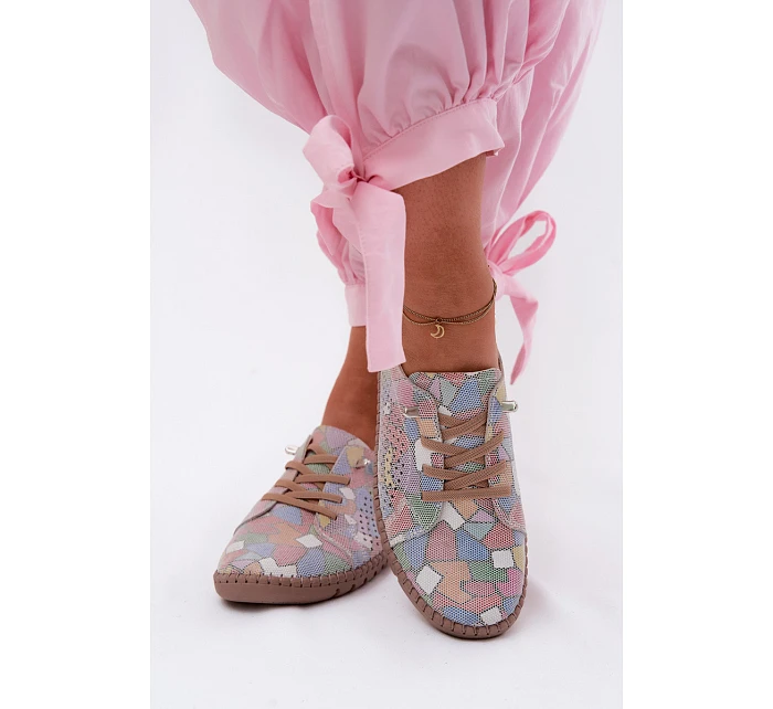 Vzorované vzorované dámské polobotky z přírodního semiše vícebarevné Belessa Vzorované vzorované dámské polobotky z přírodního semiše vícebarevné Belessa