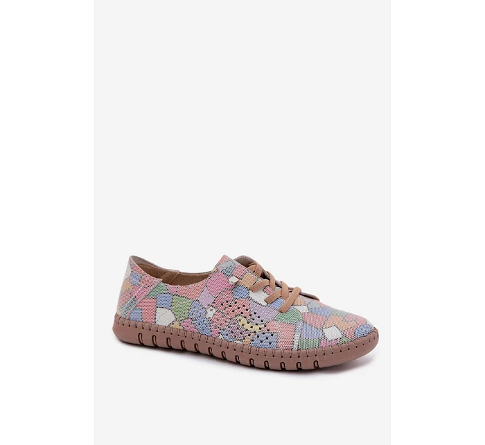 Vzorované vzorované dámské polobotky z přírodního semiše vícebarevné Belessa Vzorované vzorované dámské polobotky z přírodního semiše vícebarevné Belessa