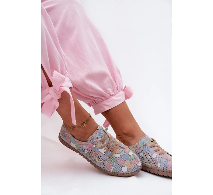 Vzorované vzorované dámské polobotky z přírodního semiše vícebarevné Belessa Vzorované vzorované dámské polobotky z přírodního semiše vícebarevné Belessa