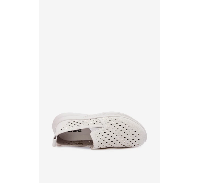 Dámské nazouvací síťované polobotky z umělé kůže bílé Geressa Dámské nazouvací síťované polobotky z umělé kůže bílé Geressa