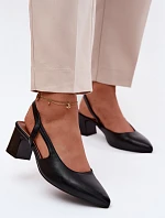 Dámské sandály na podpatku Sergio Leone SK472 Černé