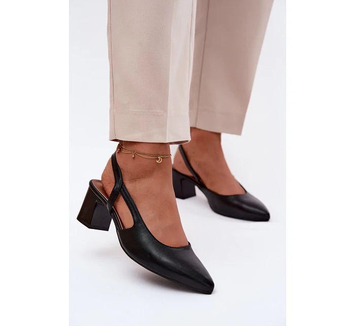 Dámské sandály na podpatku Sergio Leone SK472 Černé Dámské sandály na podpatku Sergio Leone SK472 Černé