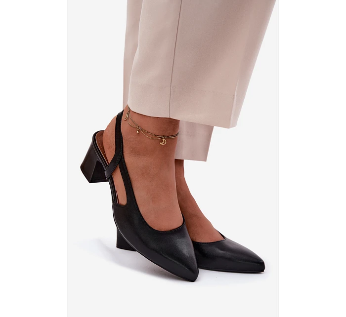 Dámské sandály na podpatku Sergio Leone SK472 Černé Dámské sandály na podpatku Sergio Leone SK472 Černé