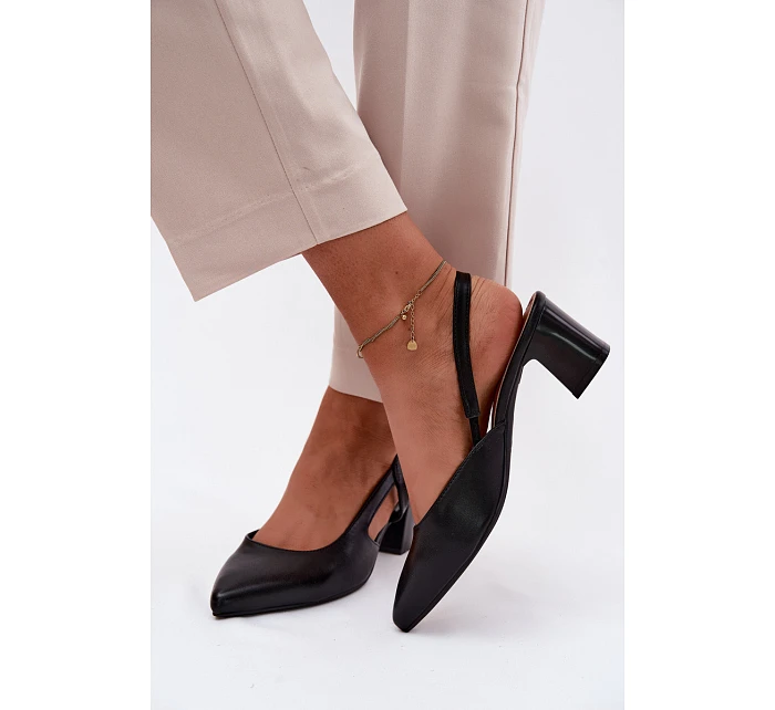 Dámské sandály na podpatku Sergio Leone SK472 Černé Dámské sandály na podpatku Sergio Leone SK472 Černé