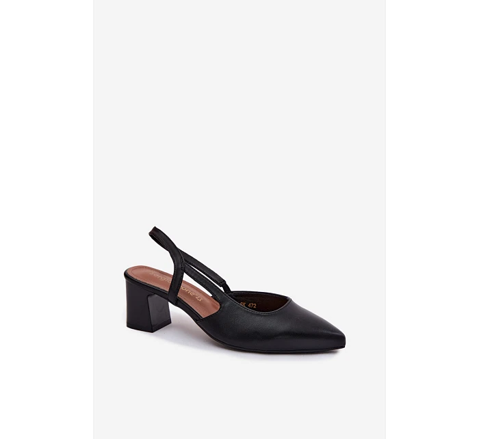 Dámské sandály na podpatku Sergio Leone SK472 Černé Dámské sandály na podpatku Sergio Leone SK472 Černé