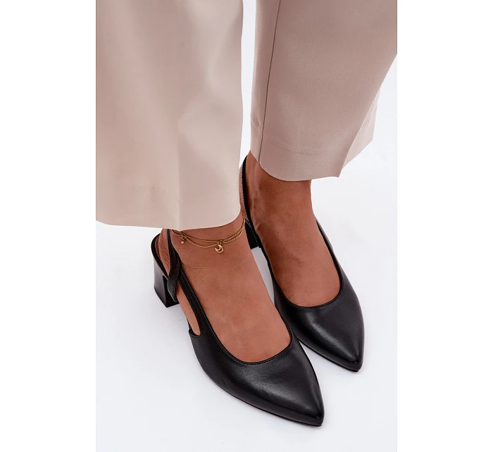 Dámské sandály na podpatku Sergio Leone SK472 Černé Dámské sandály na podpatku Sergio Leone SK472 Černé